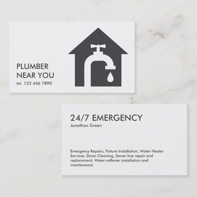 Enkelt rörsystem visitkort (Fram/baksida)