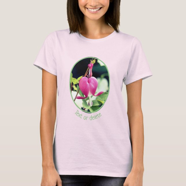 Enkelt Rosa Blödning Hjärtat Flower Personlig T Shirt (Framsida)