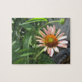 Enkelt Rosa Blommor i ett Garden Puzzle Pussel