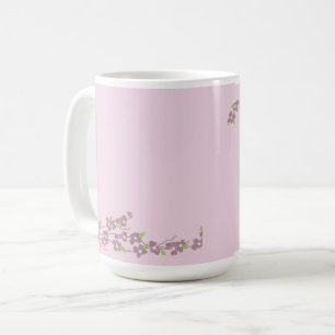 Enkelt Rosa Blommor Kaffemugg