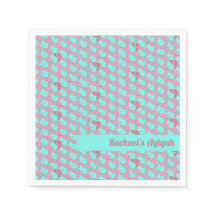 Enkelt Rosa Grönblått Mönster, Aqiqah Babykalas