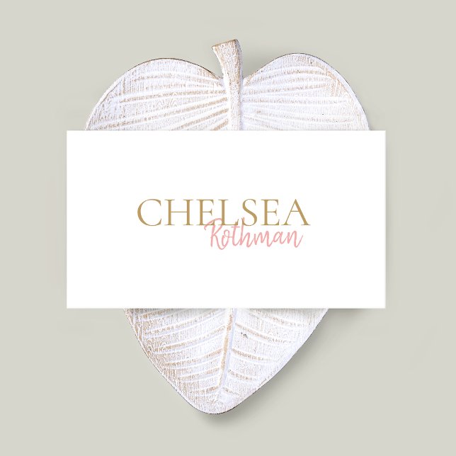 Enkelt Rosa-handskrivet skriptteckensnitt Visitkort (Skapare uppladdad)