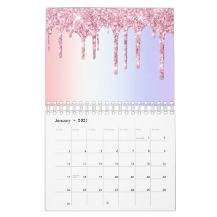 Enkelt Rosa - kör enhörniga pastellskuggor Kalender