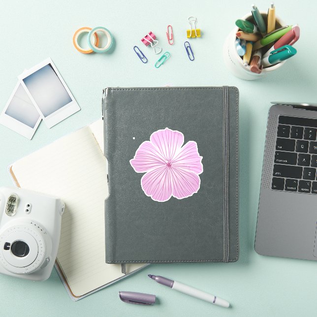 Enkelt Rosa Lavatera Flower Klistermärken (iPad skal)