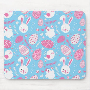 Enkelt rosa- och blåttpåskmönster   Mousepad Musmatta