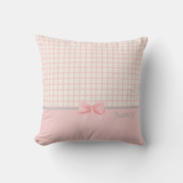 Enkelt Rosa Pput Custom Name Farmhouse Kudde