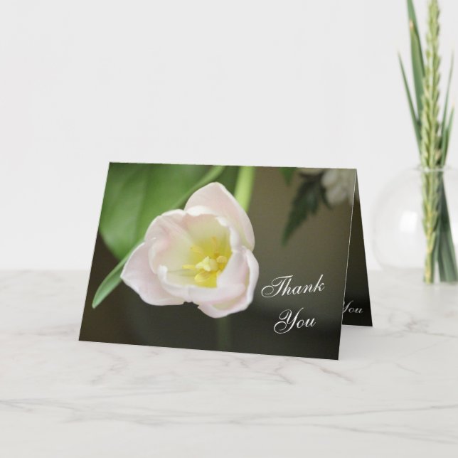 Enkelt Rosa Tulip Tackkort-kort Tack Kort (Framsida)