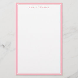 Enkelt Rosa White Personlig Stationery Brevpapper