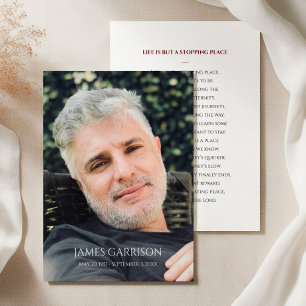 Enkelt rött bönekort med foto tilläggskort