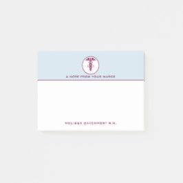 Enkelt rött Caduceus Sjuksköterska med medicinsk s Post-it Block