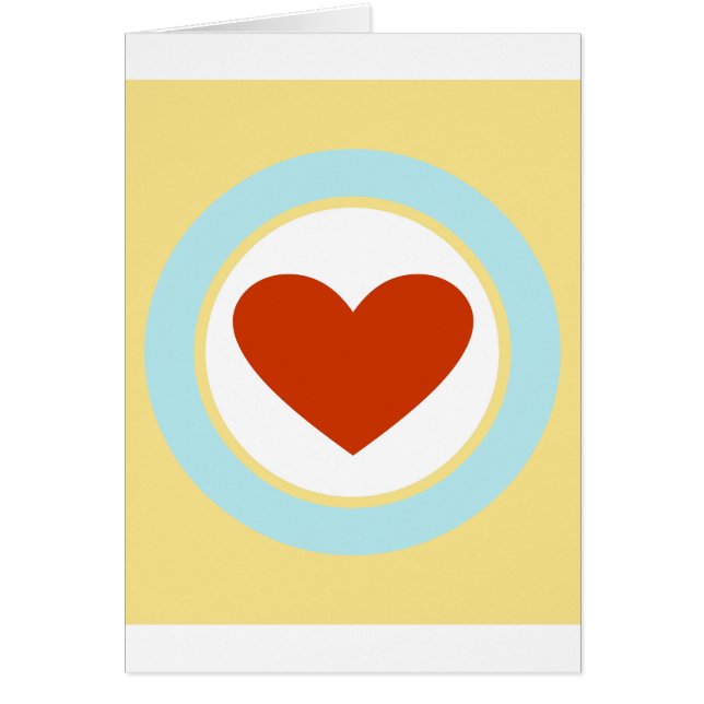 Enkelt rött hjärta hälsningskort (Framsidan)