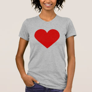 Enkelt rött hjärta Modern Kärlek Grått T-Shirt