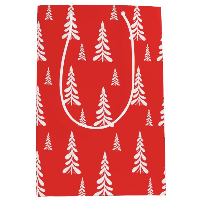 Enkelt rött jultomma Julafton gräs träd Snö Mönste (Framsidan)