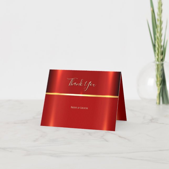 Enkelt rött tackkort (Framsida)