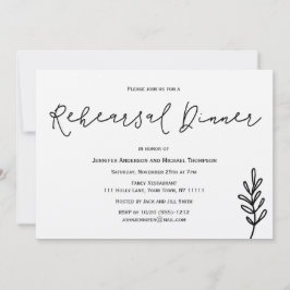 Enkelt roustiskt botaniskt Löv Rehearsal Middag Inbjudningar