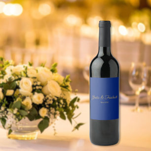 Enkelt Royal för tidslös elegance Blue Guld Vinflaska Etikett