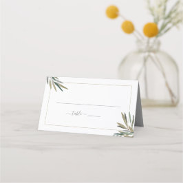 Enkelt Rustic Botanical Watercolor Herb Bröllop Placeringskort