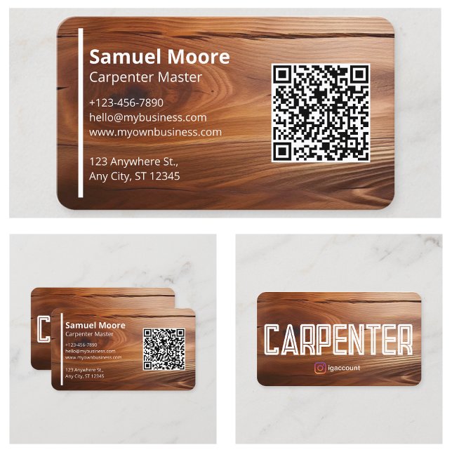 Enkelt Rustic Carpenter Visitkort (Simple Rustic Carpenter Business Card
)