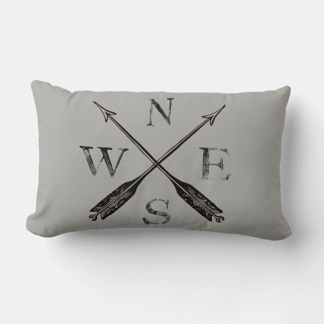 Enkelt Rustic Compass-decor Lumbarkudde (Framsida)