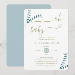 Enkelt Rustic Grey Gender Neutral Baby Shower Inbjudningar