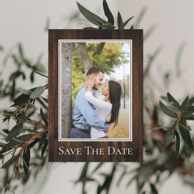 Enkelt Rustic Photo Save Date Spara Datumet (Skapare uppladdad)