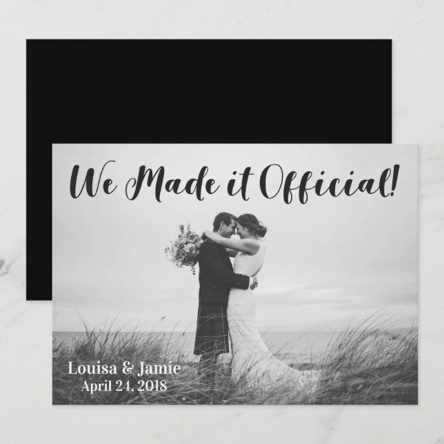 Enkelt, Rustic. Vi gjorde det till Officiell. Inbjudningar (Fram/baksida)