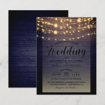 Enkelt Rustik Trä Mörka Ljus Sträng bröllop 