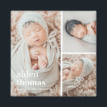 Enkelt rutnät med tre Personligers fotomagnet Magnet<br><div class="desc">Fotogåvor är de bästa gåvorna! Personlig enkelt med text och/eller bilder för ett anpassningsbar. Designad av Berry Berry Sweet. Visa fler design på www.berryberrysweet.com</div>