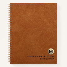 Enkelt Sable Leather Guld Monogram