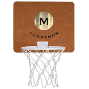 Enkelt Sable Leather Guld Monogram Mini-Basketkorg