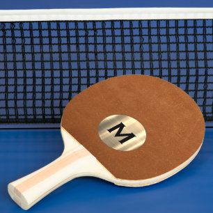 Enkelt Sable Leather Guld Monogram Pingisracket