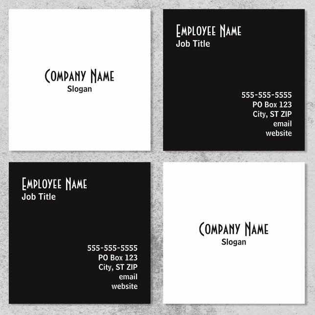 Enkelt salt och Pepper Alternating Färg Fyrkantigt Visitkort (Alternating Black and White Square Business Cards)