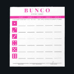 Enkelt Shock rosa- och Vita Bunco-kort Anteckningsblock<br><div class="desc">Ta bort så många poängkort som behövs från det här anteckningsblocket och strömlinjeforma ditt Bunco-spel med det här redot för att gå och enkelt riva av användan och riva av lakan och varje spelare kan enkelt behålla upp sina vinster och förluster samt hålla på buncos och små buntar i upp...</div>