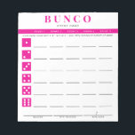 Enkelt Shock rosa- och Vita Bunco-kort Anteckningsblock<br><div class="desc">Ta bort så många poängkort som behövs från det här anteckningsblocket och strömlinjeforma ditt Bunco-spel med det här redot för att gå och enkelt riva av användan och riva av lakan och varje spelare kan enkelt behålla upp sina vinster och förluster samt hålla på buncos och små buntar i upp...</div>