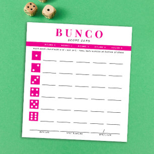 Enkelt Shock rosa- och Vita Bunco-kort Anteckningsblock