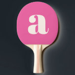 Enkelt Shock rosa Retro Monogram fet Pingisracket<br><div class="desc">Enkelt Shock rosa Retro Monogram initialt Ping Pong Paddle</div>