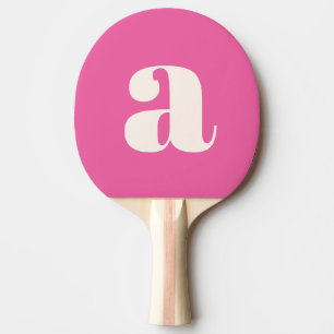Enkelt Shock rosa Retro Monogram fet Pingisracket