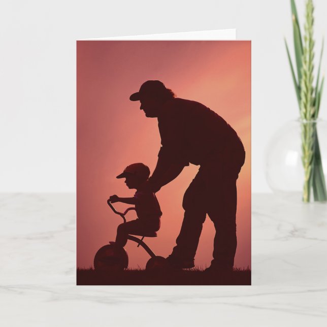 Enkelt SIlhouettekort för fars dag Kort (Framsida)