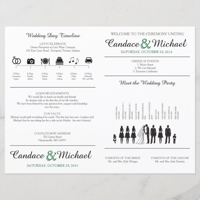 Enkelt Silhouettes fläkt-program (Framsida)