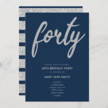 Enkelt Silver flottan Glitter 40:e födelsedagen Pa