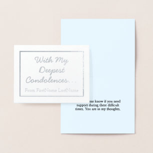 Enkelt Silver Foil Sympathies Card Folierat Kort