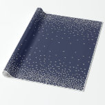 Enkelt Silver-konfetti över flottan i Stil Presentpapper<br><div class="desc">En bild av konfektyr med en faux silver foil metallisk effekt visas över en solid bakgrund. Du kan gärna ändra den här bakgrunden till valfri färg. Det finns även andra alternativ.</div>