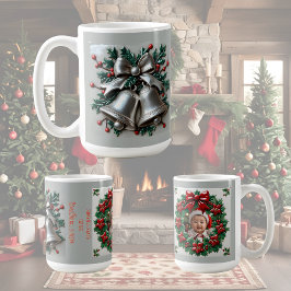 Enkelt Silverbjällror Jul Anpassningsbar Kaffemugg
