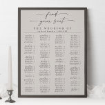 Enkelt sittdiagram för alfabetiskt Bröllop Poster<br><div class="desc">Enkelt Elegant Ivory Off-White Alfabetical Bröllop Seating Chart, med alfabetiskt sittande arrangemangt - med vackert handskriftsskript och personlig text. En snyggt som ändå är enkel formgivning i valfritt färg i bakgrunden. Klicka bara på redigeringen med hjälp av länken Design verktyg, som visas under textanpassningen på högerna, och välj anpassningsbarnas bakgrund...</div>