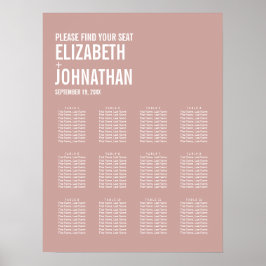 Enkelt sittdiagram för Boho Ro-typografi Bröllop Poster
