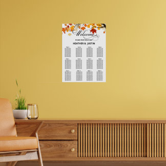 Enkelt sittdiagram för eukalyptus Greenery Bröllop Poster