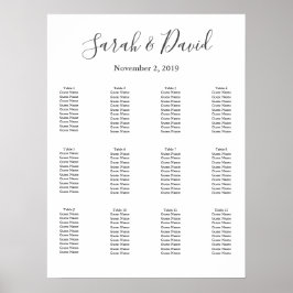 Enkelt sittdiagram i Bröllop 18 x 24 Poster