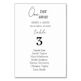 Enkelt sittdiagram över Bröllop en dag Bordsnummer