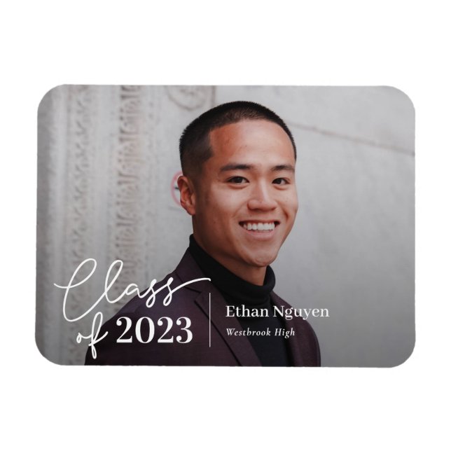 Enkelt självsäker EDITABLE FÄRG Studenten Magnet (Horisontell)