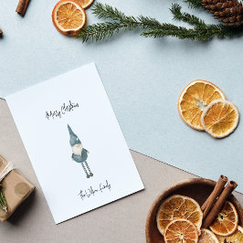 Enkelt skandinaviskt Blå Gnome God jul Julkort